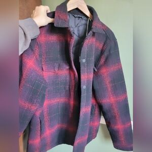 Nwt Alpine design sz large red/ black plaid quilted jacket